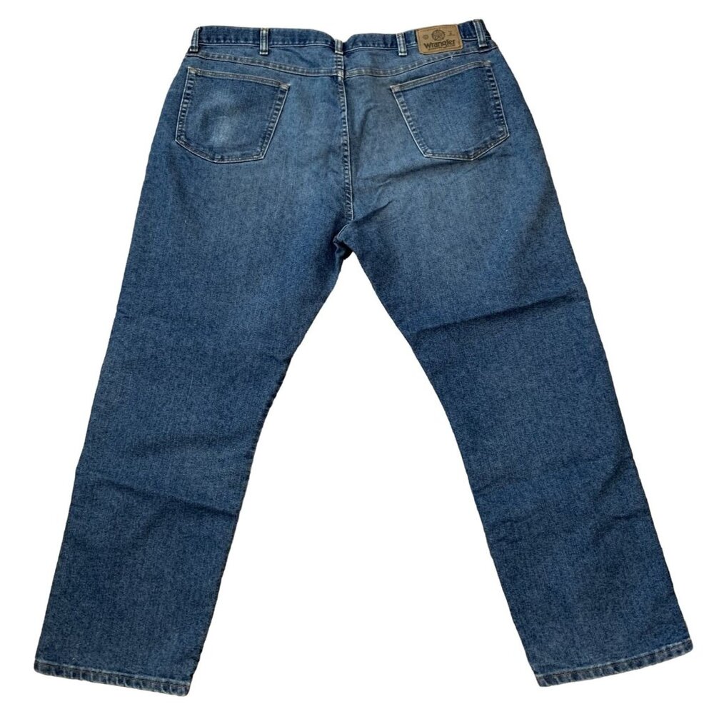 Wrangler Mens 42x30 Authentic Jeans Loose Blue Denim Straight Leg 85900DW - Picture 2 of 11